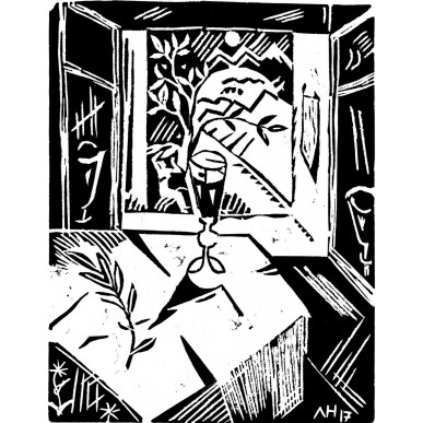 obrázek Adolf Hoffmeister - Zátiší u otevřeného okna